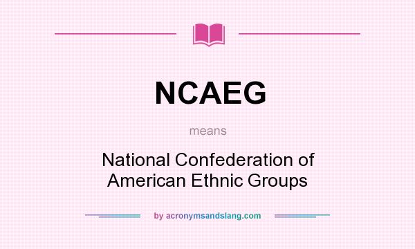 What does NCAEG mean? It stands for National Confederation of American Ethnic Groups