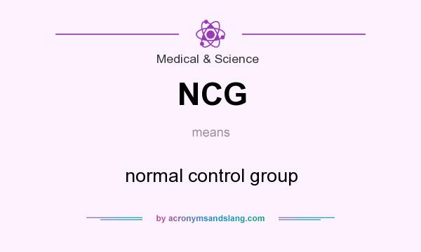 What does NCG mean? It stands for normal control group