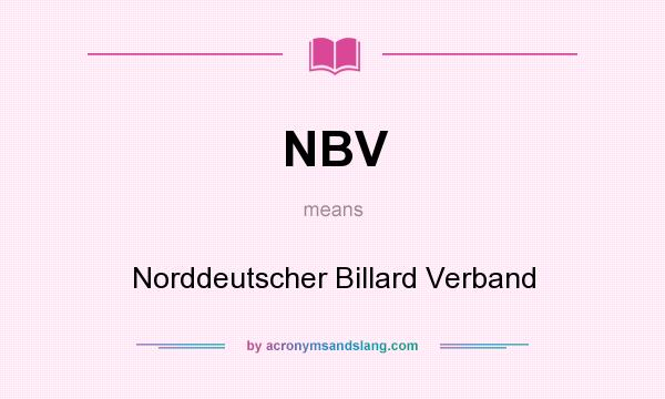 What does NBV mean? It stands for Norddeutscher Billard Verband