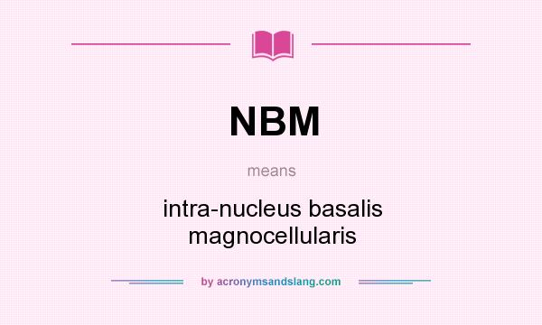 What does NBM mean? It stands for intra-nucleus basalis magnocellularis