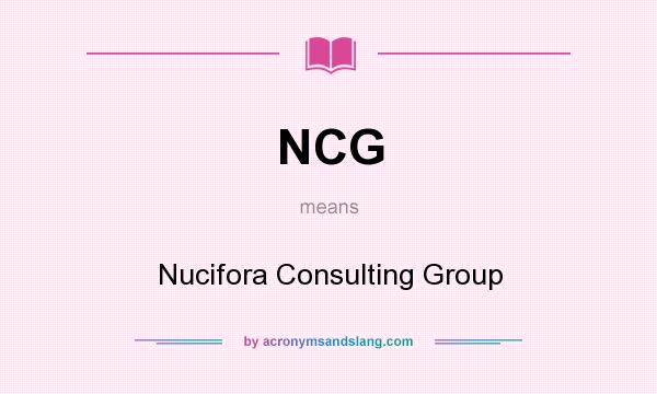 What does NCG mean? It stands for Nucifora Consulting Group