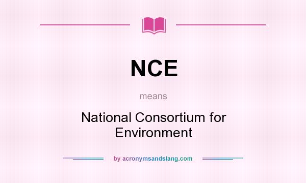 What does NCE mean? It stands for National Consortium for Environment