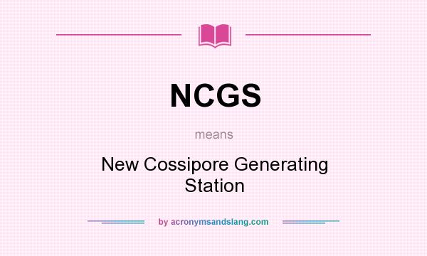 What does NCGS mean? It stands for New Cossipore Generating Station