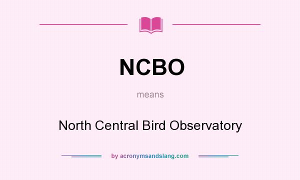 What does NCBO mean? It stands for North Central Bird Observatory