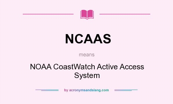 What does NCAAS mean? It stands for NOAA CoastWatch Active Access System