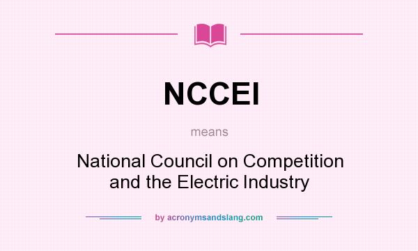 What does NCCEI mean? It stands for National Council on Competition and the Electric Industry