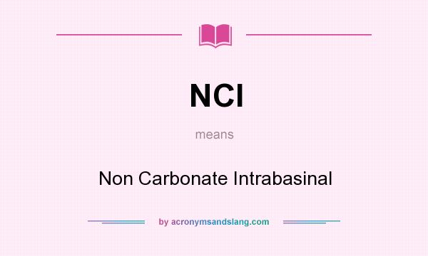 What does NCI mean? It stands for Non Carbonate Intrabasinal