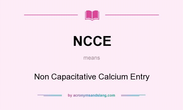 What does NCCE mean? It stands for Non Capacitative Calcium Entry
