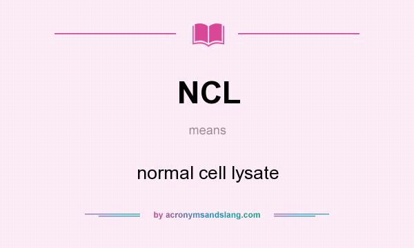 What does NCL mean? It stands for normal cell lysate