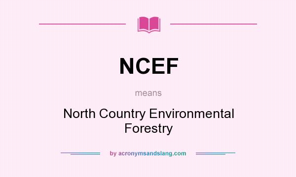 What does NCEF mean? It stands for North Country Environmental Forestry