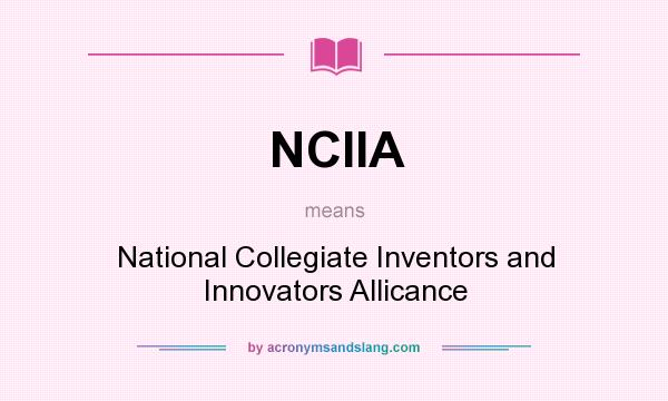 What does NCIIA mean? It stands for National Collegiate Inventors and Innovators Allicance