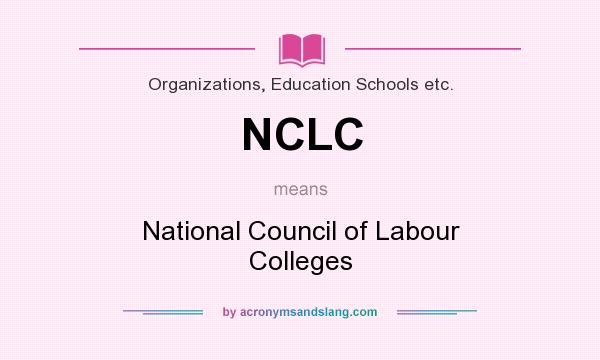 What does NCLC mean? It stands for National Council of Labour Colleges