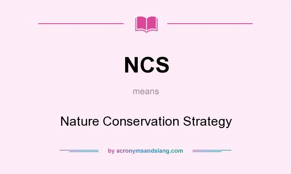 What does NCS mean? It stands for Nature Conservation Strategy