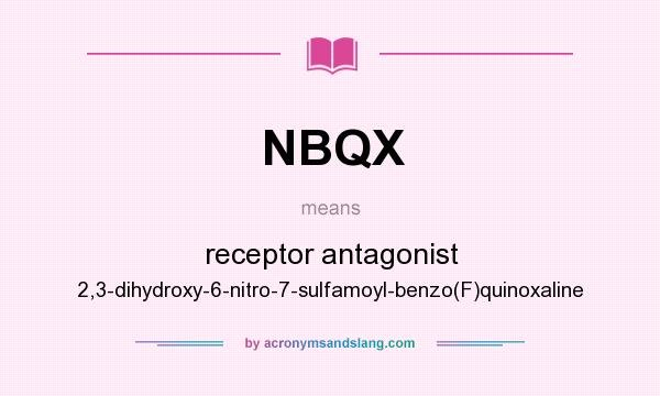What does NBQX mean? It stands for receptor antagonist 2,3-dihydroxy-6-nitro-7-sulfamoyl-benzo(F)quinoxaline