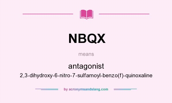 What does NBQX mean? It stands for antagonist 2,3-dihydroxy-6-nitro-7-sulfamoyl-benzo(f)-quinoxaline