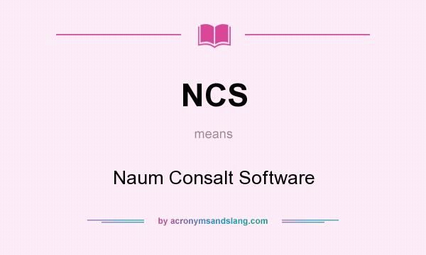 What does NCS mean? It stands for Naum Consalt Software