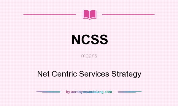 What does NCSS mean? It stands for Net Centric Services Strategy
