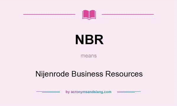 What does NBR mean? It stands for Nijenrode Business Resources
