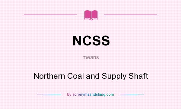 What does NCSS mean? It stands for Northern Coal and Supply Shaft