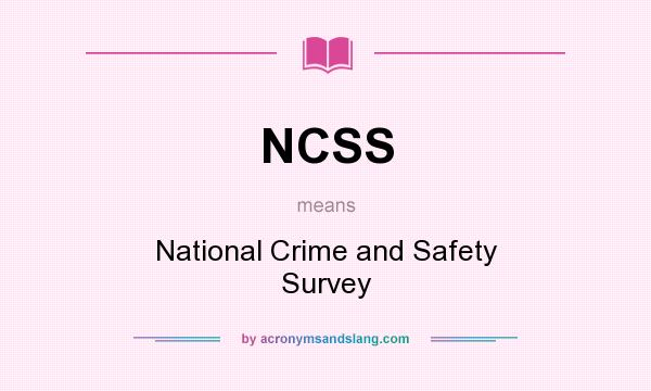 What does NCSS mean? It stands for National Crime and Safety Survey