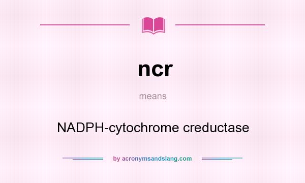 What does ncr mean? It stands for NADPH-cytochrome creductase