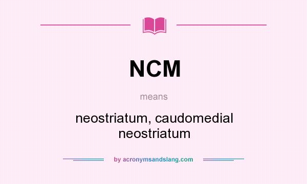 What does NCM mean? It stands for neostriatum, caudomedial neostriatum