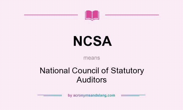 What does NCSA mean? It stands for National Council of Statutory Auditors