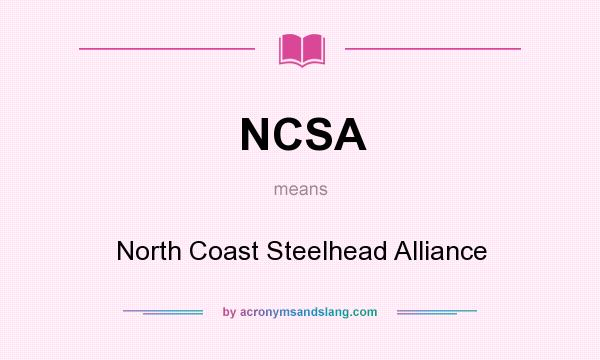 What does NCSA mean? It stands for North Coast Steelhead Alliance