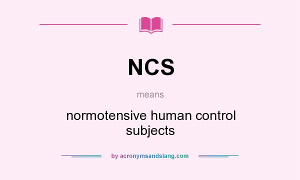 What does NCS mean? It stands for normotensive human control subjects