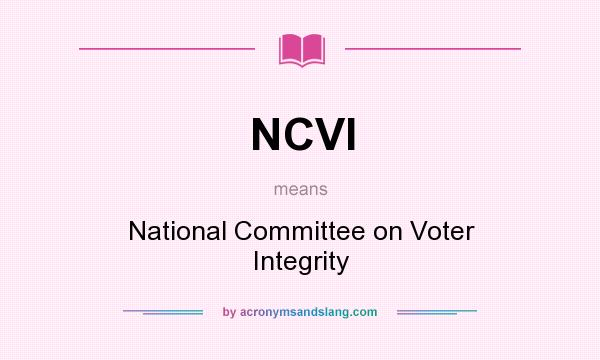 What does NCVI mean? It stands for National Committee on Voter Integrity