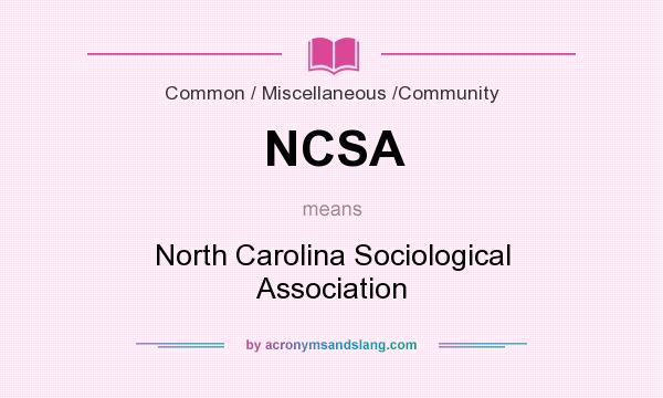 What does NCSA mean? It stands for North Carolina Sociological Association