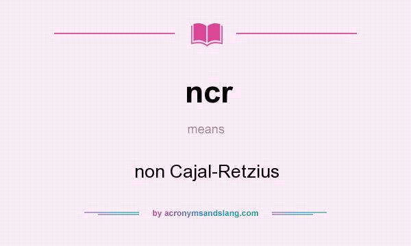 What does ncr mean? It stands for non Cajal-Retzius