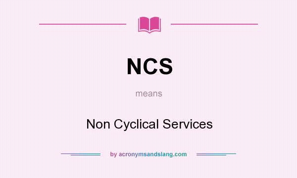What does NCS mean? It stands for Non Cyclical Services
