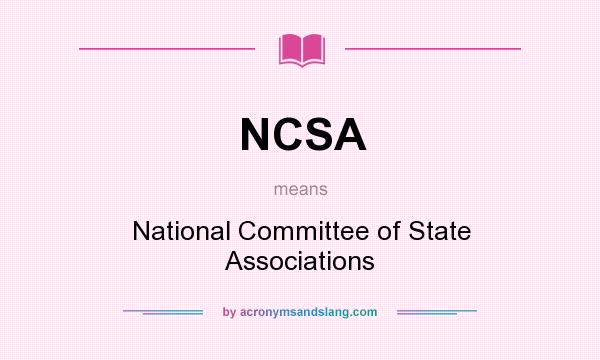 What does NCSA mean? It stands for National Committee of State Associations