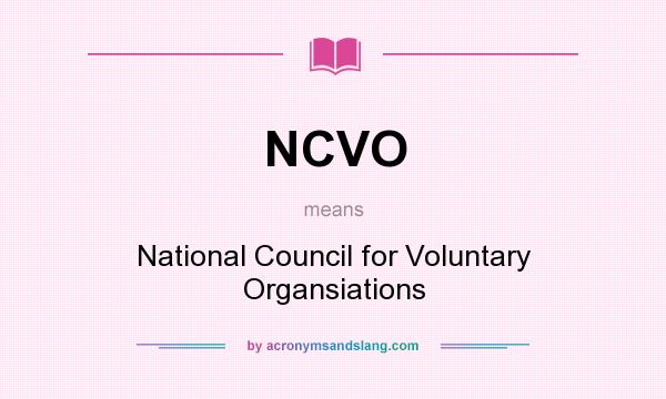 What does NCVO mean? It stands for National Council for Voluntary Organsiations