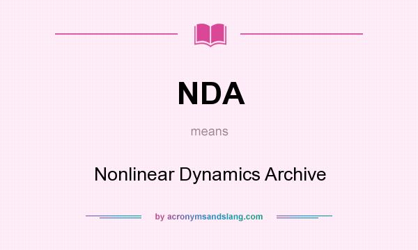 What does NDA mean? It stands for Nonlinear Dynamics Archive