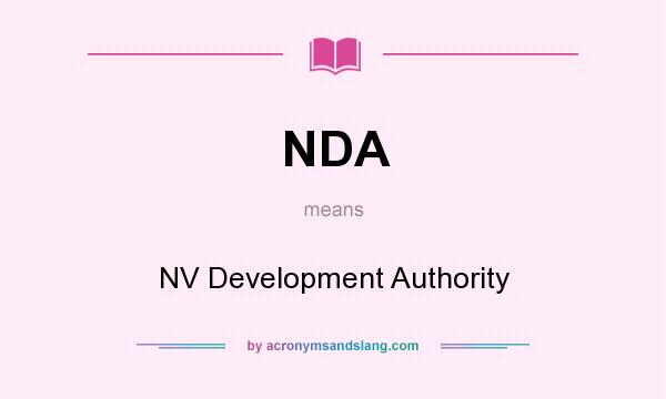 What does NDA mean? It stands for NV Development Authority