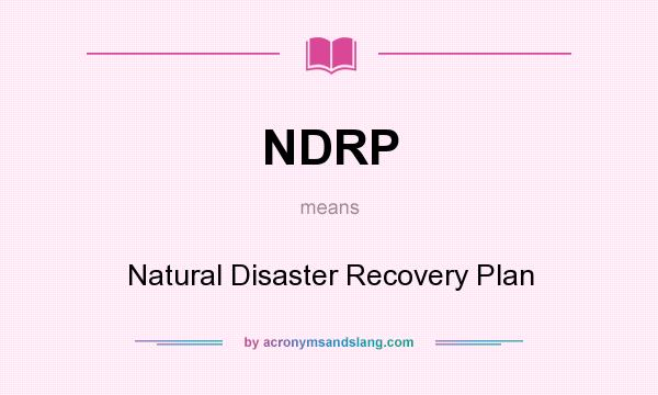 What does NDRP mean? It stands for Natural Disaster Recovery Plan