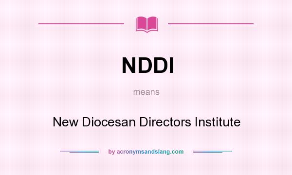 What does NDDI mean? It stands for New Diocesan Directors Institute