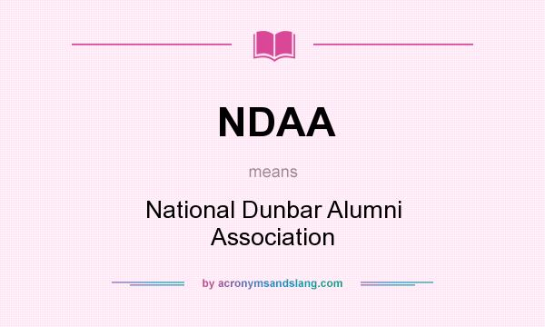 What does NDAA mean? It stands for National Dunbar Alumni Association
