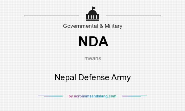 What does NDA mean? It stands for Nepal Defense Army