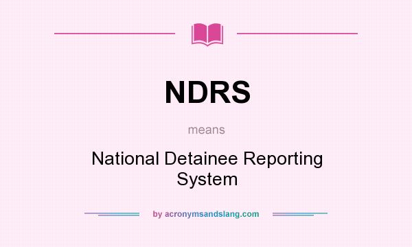 What does NDRS mean? It stands for National Detainee Reporting System