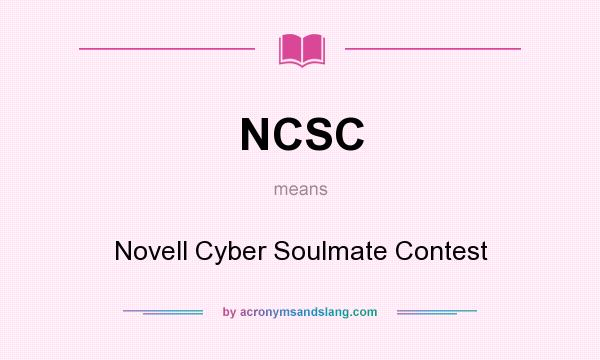 What does NCSC mean? It stands for Novell Cyber Soulmate Contest