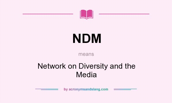 What does NDM mean? It stands for Network on Diversity and the Media