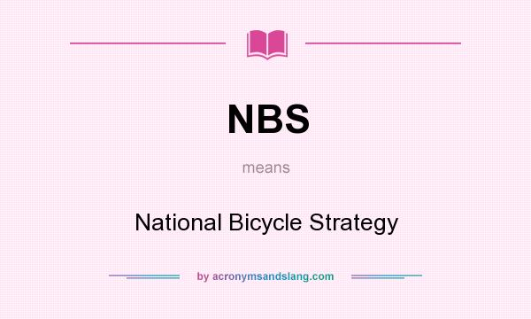 What does NBS mean? It stands for National Bicycle Strategy