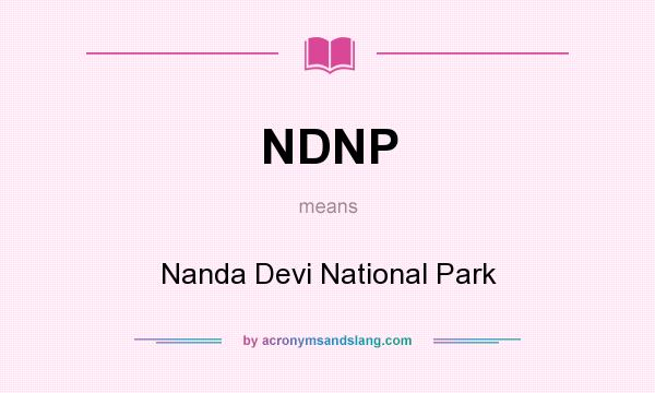 What does NDNP mean? It stands for Nanda Devi National Park