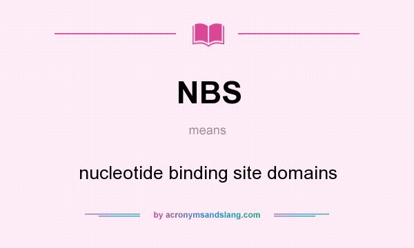What does NBS mean? It stands for nucleotide binding site domains