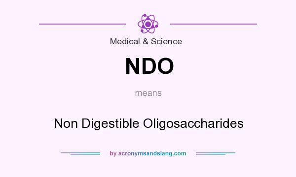 What does NDO mean? It stands for Non Digestible Oligosaccharides