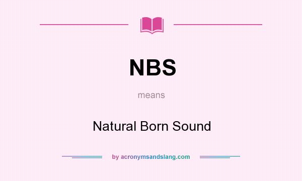 What does NBS mean? It stands for Natural Born Sound