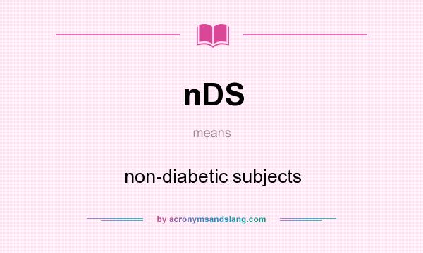 What does nDS mean? It stands for non-diabetic subjects